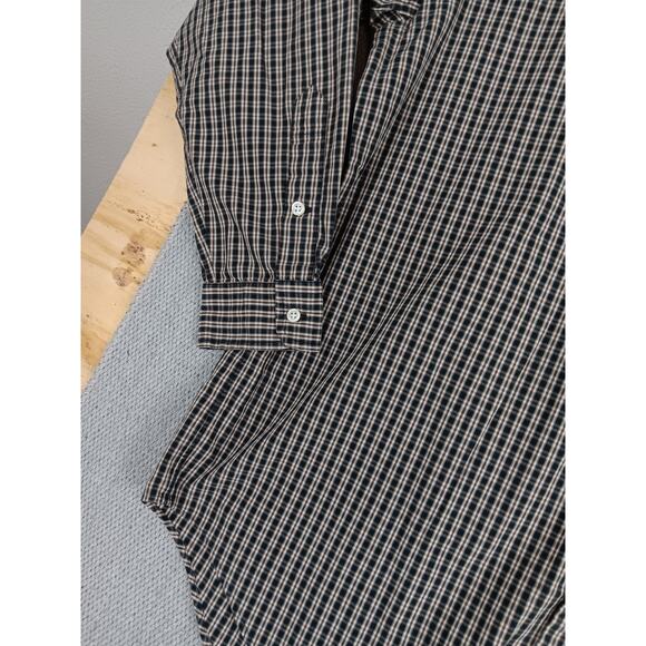 Vintage Ralph Lauren Blake Shirt Mens Large Brown/Navy Check Button Down Preppy - Picture 5 of 12